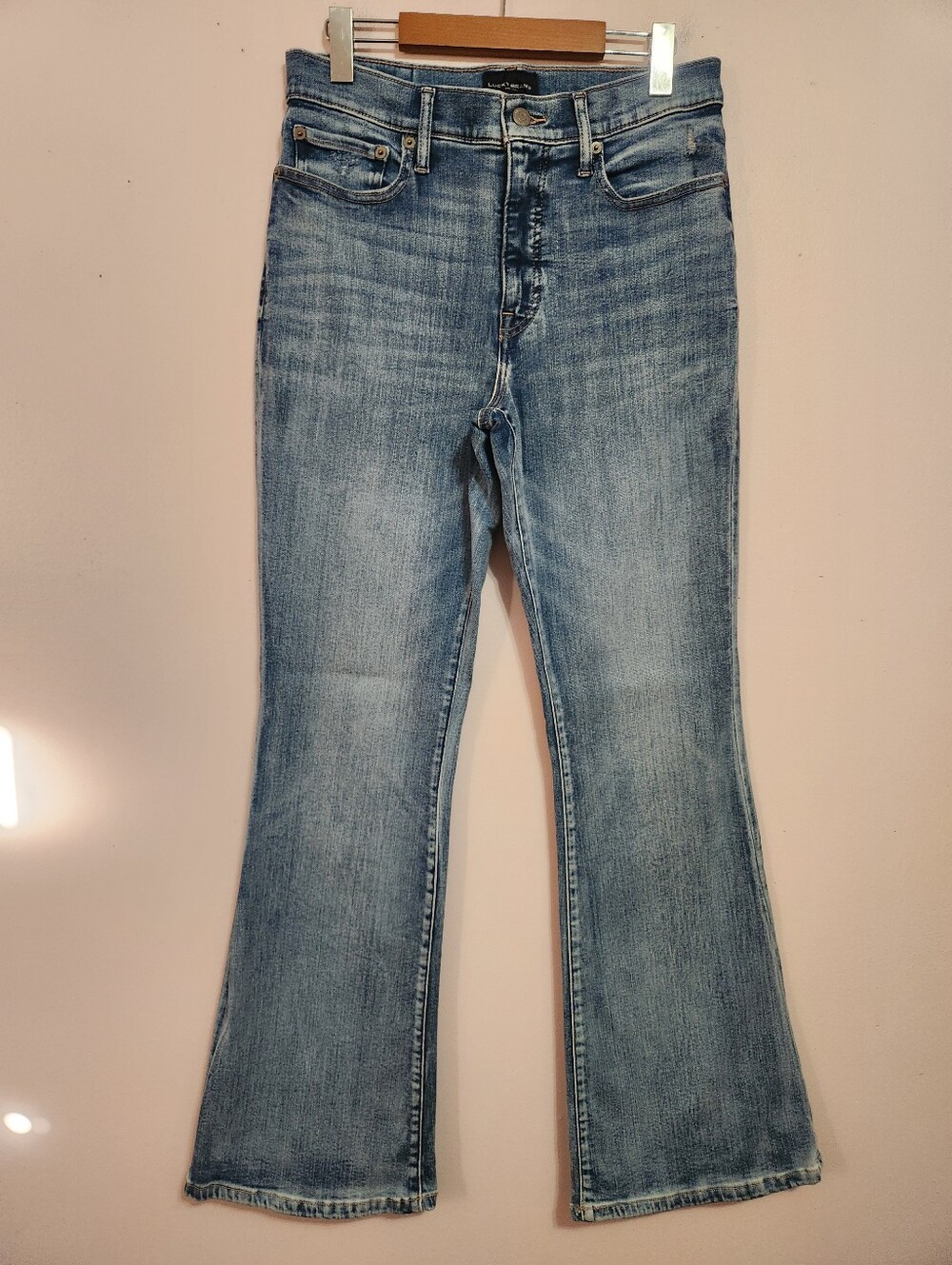 Lucky Brand Stevie High Rise Flare Jeans Distressed Wash Size 10/30R Boho Y2K